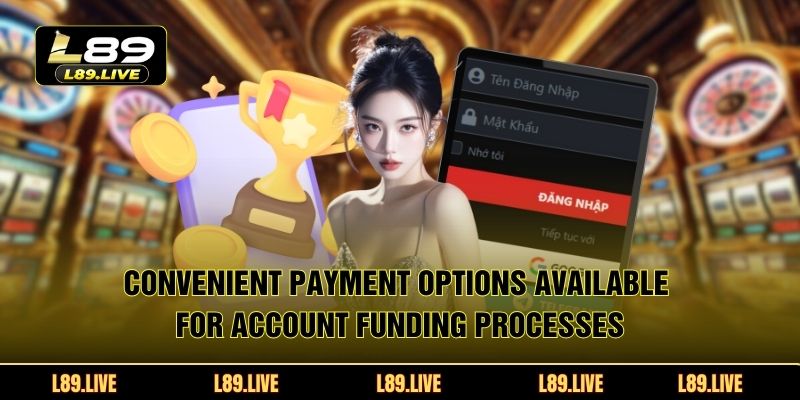 Convenient payment options available for account funding processes