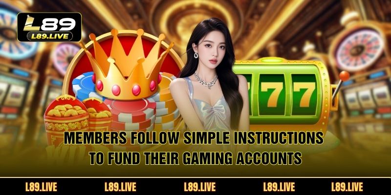 Members follow simple instructions to fund their gaming accounts